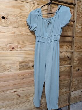 wonder nation Light Sage Green Girls Jumpsuit Set